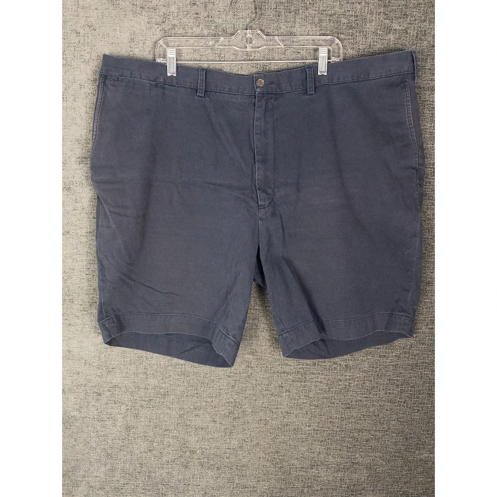 Polo Ralph Lauren Shorts Mens 48B Navy Chino Flat Front 100% Cotton Casual